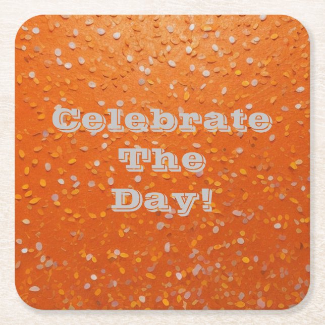 Celebrate The Day! Confetti Coasters (Front)