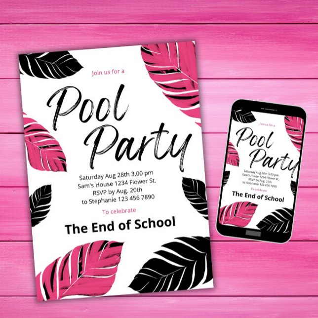 Celebrate the end of School Pool Party Invitation (Creator Uploaded)