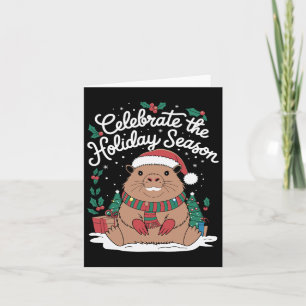 Celebrate The Holiday Season Cute Capybara Christm Card