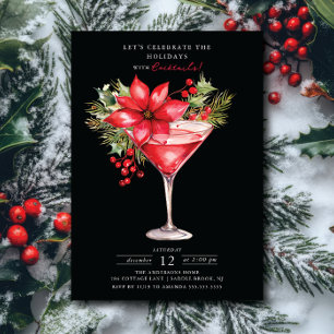Celebrate the Holidays Christmas Cocktail Party Invitation