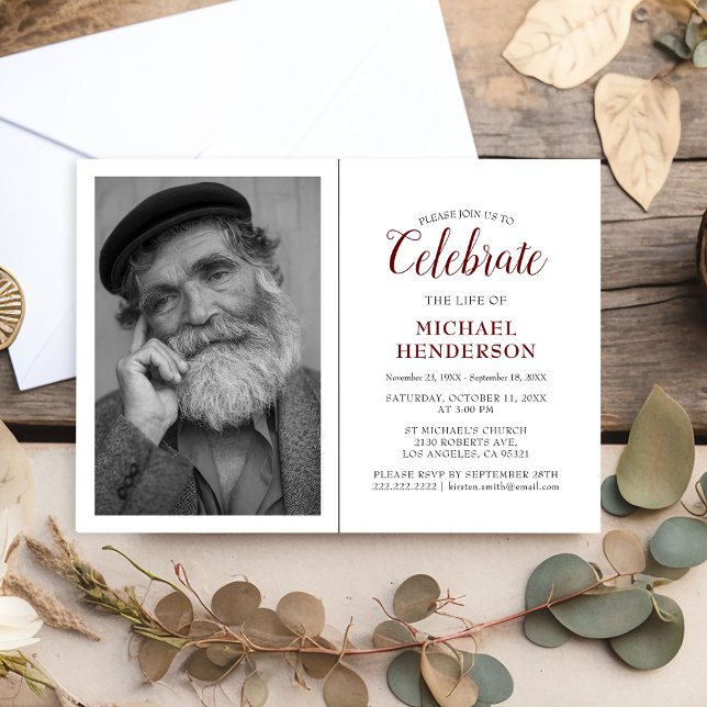 Celebrate The Life Of | Funeral Memorial Invitatio Invitation (Creator Uploaded)