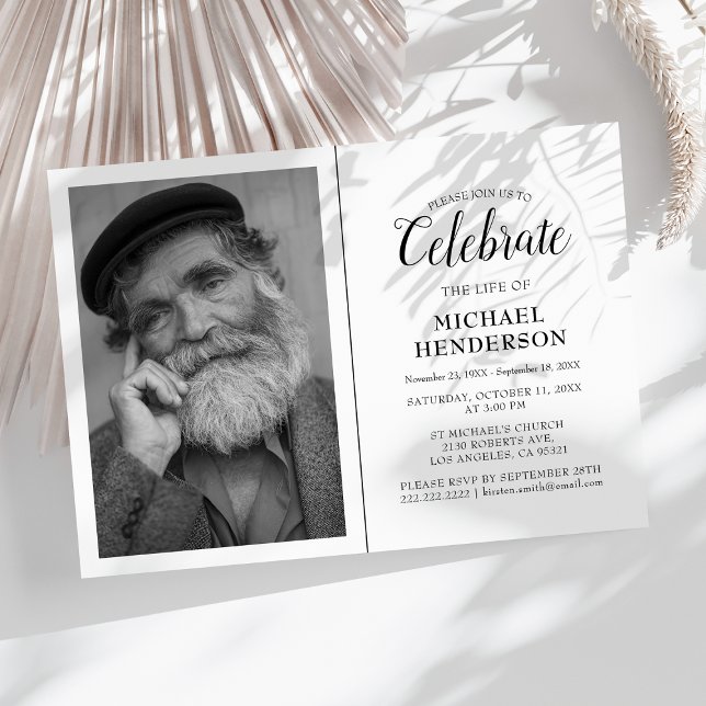 Celebrate The Life Of | Funeral Memorial Invitatio Invitation (Creator Uploaded)