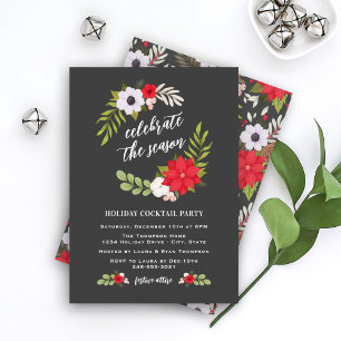 Celebrate the Season Christmas Greenery Wreath Invitation