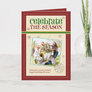 Celebrate the Season Family Holiday Card (maroon)