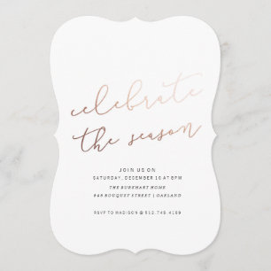 CELEBRATE THE SEASON PARTY INVITATION // GOLD FOIL