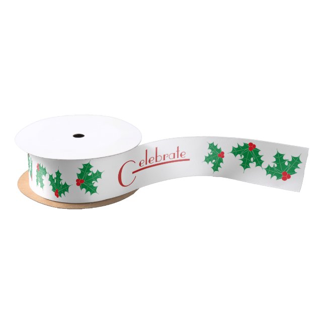 Celebrate the Season Red and White Satin Ribbon (Spool)