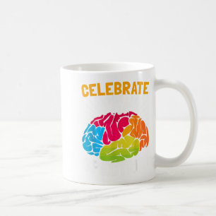 Celebrate The Spectrum Vibrant Brain  Coffee Mug