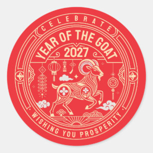 Celebrate the Year of the Sheep 2027 Classic Round Sticker