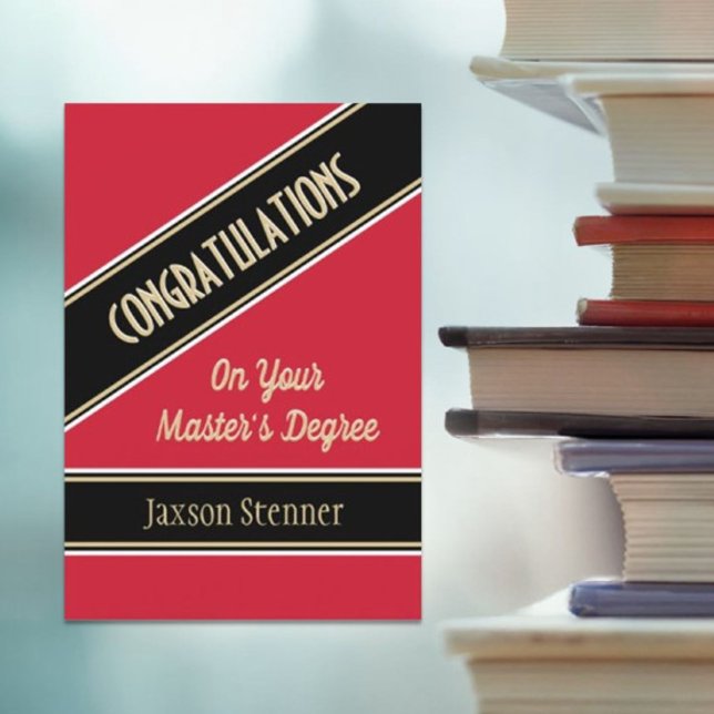Celebrate! Trendy Master's degree Graduation card (Creator Uploaded)
