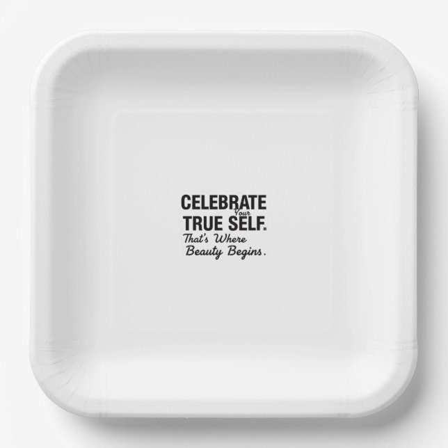 Celebrate True Self Paper & Party Plates (Front)