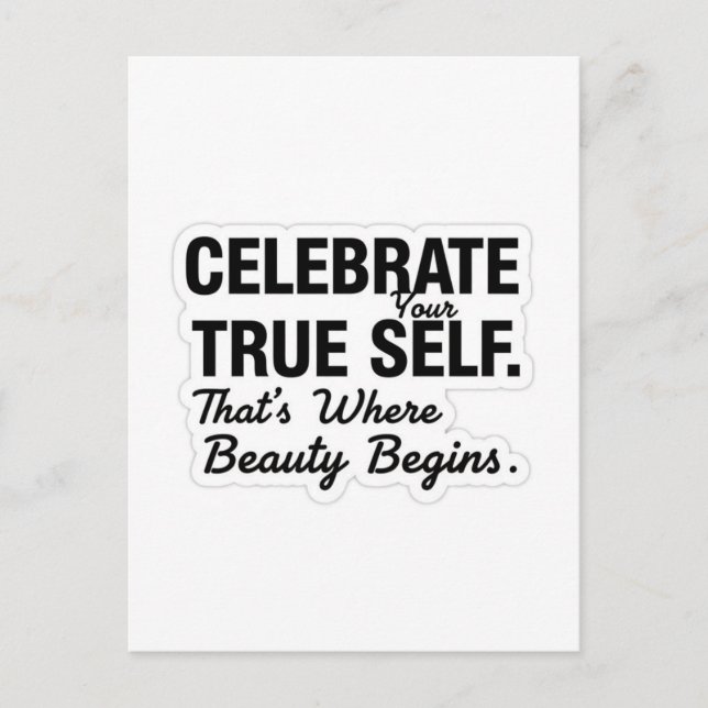 Celebrate True Self Sticker Postcard (Front)