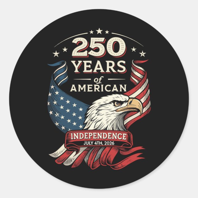 Celebrate Usa 250th Independence Day - Semiquincen Classic Round Sticker (Front)