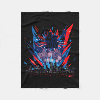 Celebrate USA Independence 4th of July America Fleece Blanket