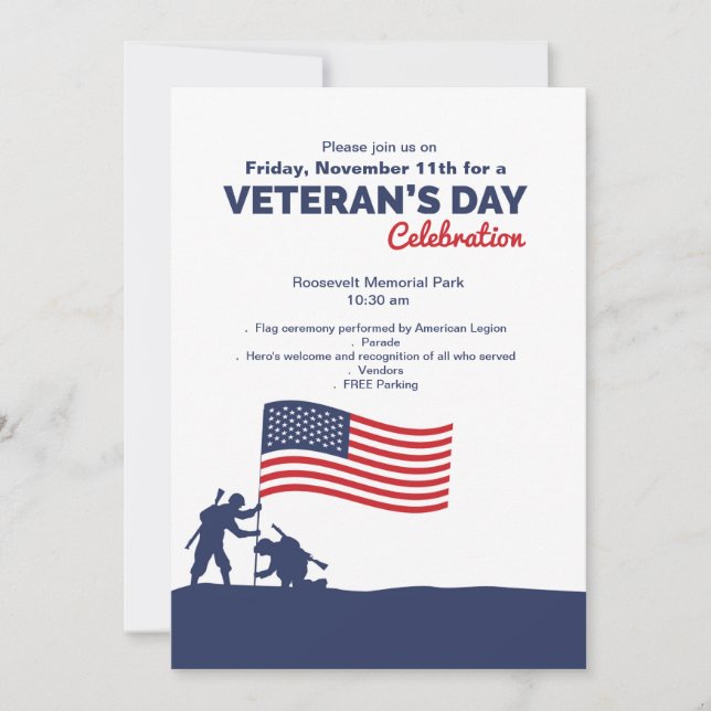 Celebrate Veteran's Day Invitation (Front)