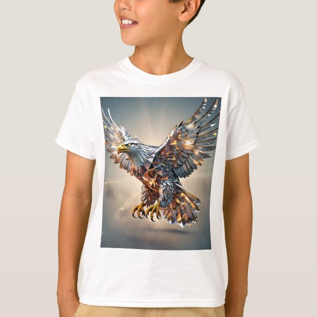 Celebrate Victory: Dynamic Crystal Eagle Em T-Shirt (Front)