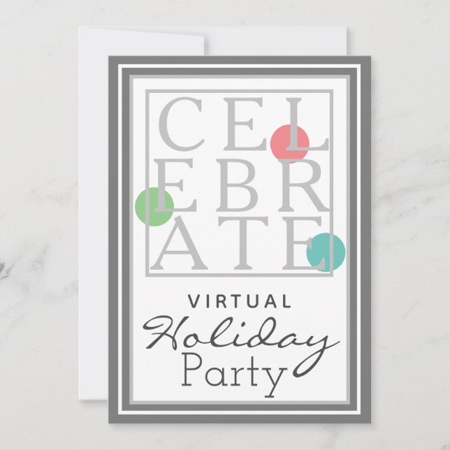 Celebrate Virtual Holiday Party Invitation (Front)
