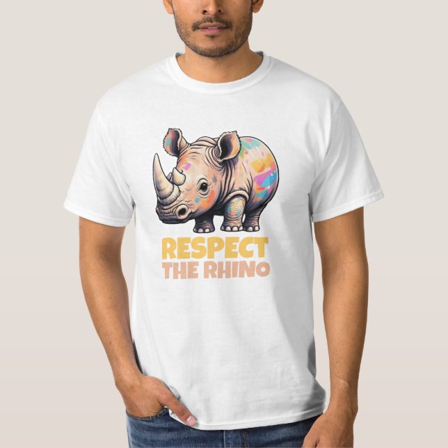 Celebrate Wildlife with Rhino Art T-Shirt (Front)