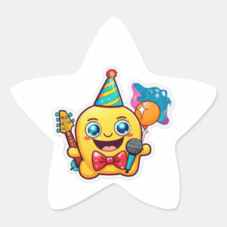 Celebrate with a smile! - Glossy Sticker. Star Sticker