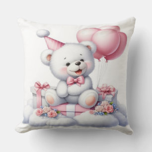 Celebrate with Comfort: The Teddy Bear Party Throw Cushion