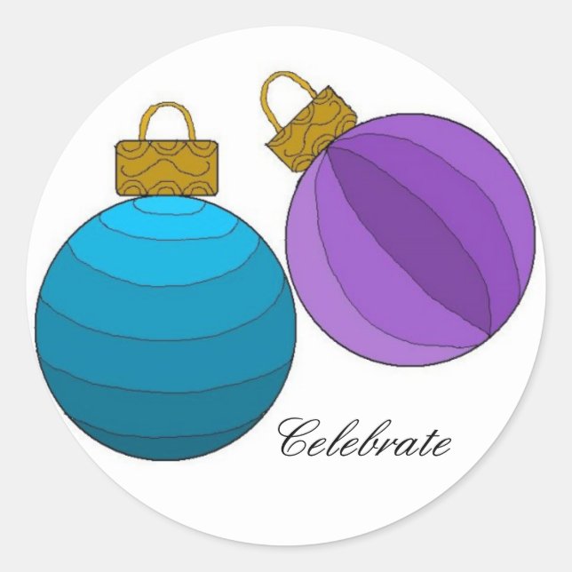Celebrate with Holiday Decorations Classic Round Sticker (Front)