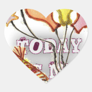 Celebrate with Our Playful Birthday Greeting Happy Heart Sticker