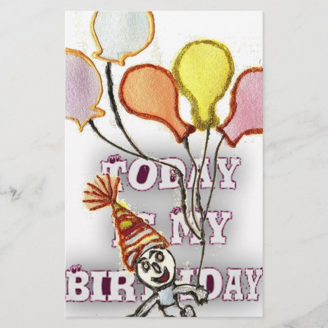 Celebrate with Our Playful Birthday Greeting Happy Stationery (Front)