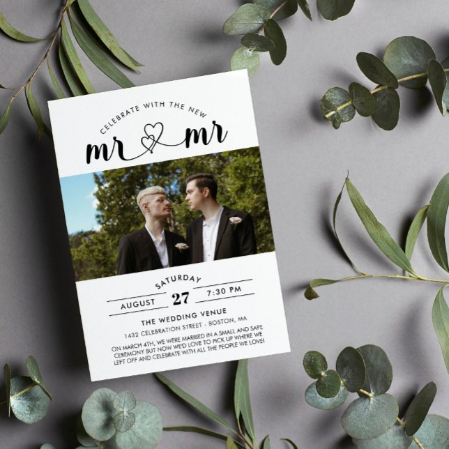 Celebrate With The New Mr & Mr Photo Invitation (Creator Uploaded)
