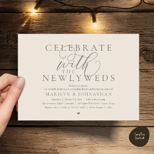 Celebrate with the newlyweds, Best Wedding Dinner Invitation