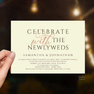 Celebrate with the Newlyweds Elegant Reception Invitation