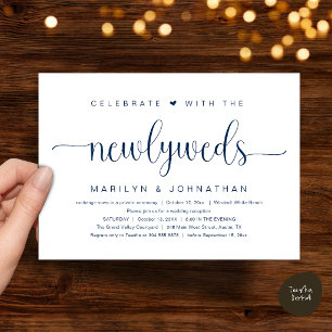 Celebrate With The Newlyweds Elegant Reception Invitation