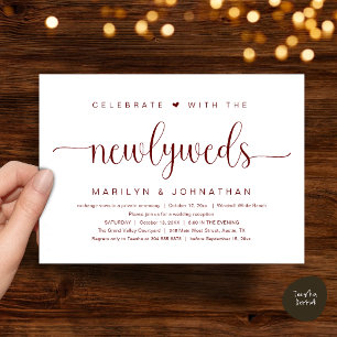 Celebrate With The Newlyweds Elegant Reception Invitation