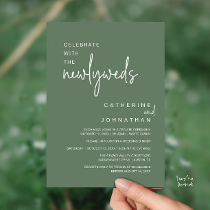 Celebrate With The Newlyweds Modern Wedding Dinner Invitation