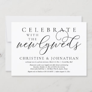 Celebrate with the newlyweds, Wedding Dinner  Invitation