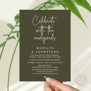Celebrate With The Newlyweds, Wedding Dinner Invitation