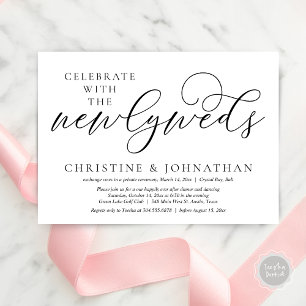 Celebrate with the newlyweds, Wedding Dinner Invitation