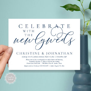 Celebrate with the newlyweds, Wedding Dinner Invitation