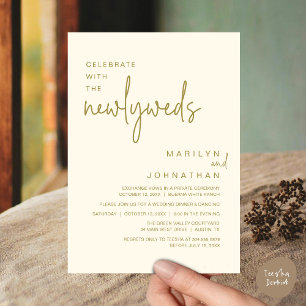 Celebrate With The Newlyweds, Wedding Dinner Party Invitation