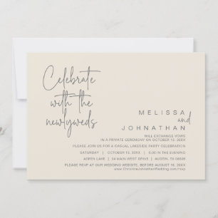 Celebrate with the newlyweds, Wedding Elopement In Invitation