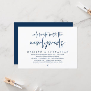 Celebrate with the newlyweds, Wedding Elopement Invitation