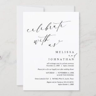Celebrate with the newlyweds, Wedding Elopement Invitation