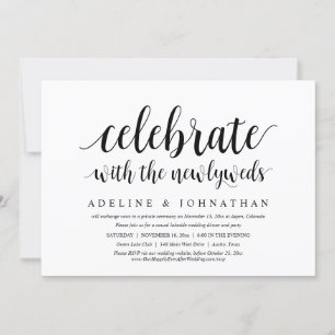 Celebrate with the Newlyweds, Wedding Elopement Invitation