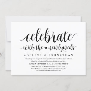 Celebrate with the Newlyweds, Wedding Elopement Invitation