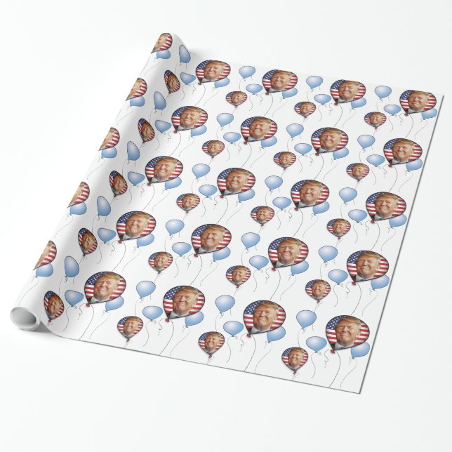 Celebrate with Trump Wrapping Paper (Unrolled)