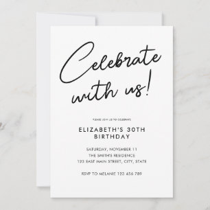 Celebrate With Us 30th Birthday Party Invitation