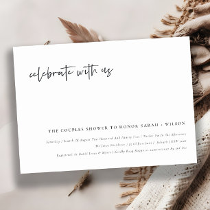 Celebrate With Us Calligraphy Couple Shower Invite