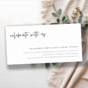 Celebrate With Us Calligraphy Engagement Invite