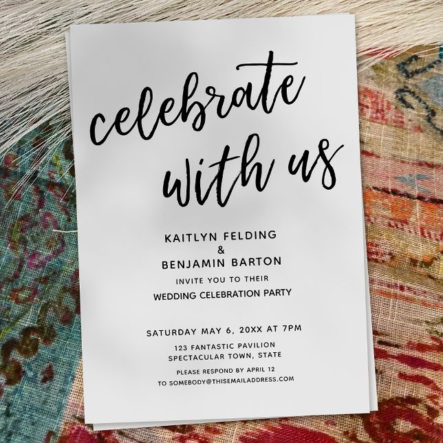 "Celebrate with Us" Casual Modern Wedding Party Invitation (Creator Uploaded)