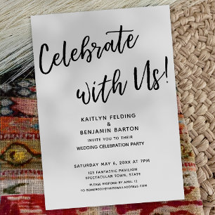 "Celebrate with Us!" Casual Modern Wedding Party Invitation