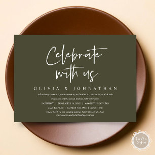Celebrate with us, Casual Wedding Elopement Party Invitation