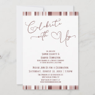 Celebrate with Us Cinnamon & Dusty Rose Reception Invitation